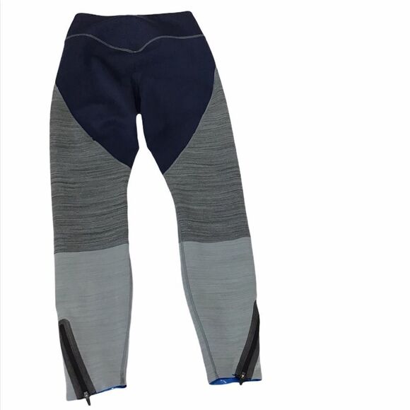 Nike Gray And Blue Dri-Fit Legendary Mid Rise Training Tights Size S - Picture 3 of 10